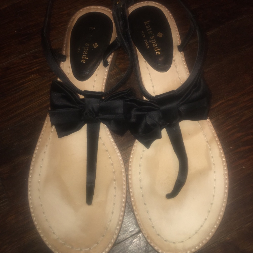 Kate Spade Sz 10 Black Bowtie Sandals
